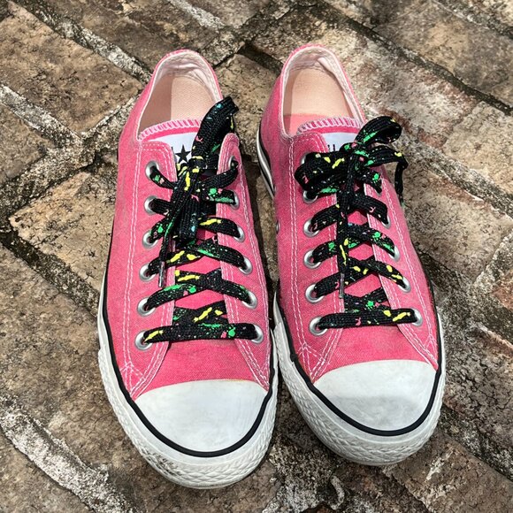 Converse Chuck Taylor All Star Pink Low Top Canvas Sneakers Mens 6 Womens 8 - Picture 11 of 11